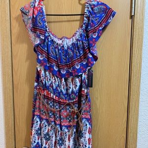 NWT off the shoulder belted dress